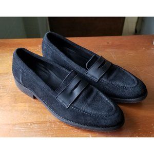 All Saints Suede Penny Loafer - Black - sz 41